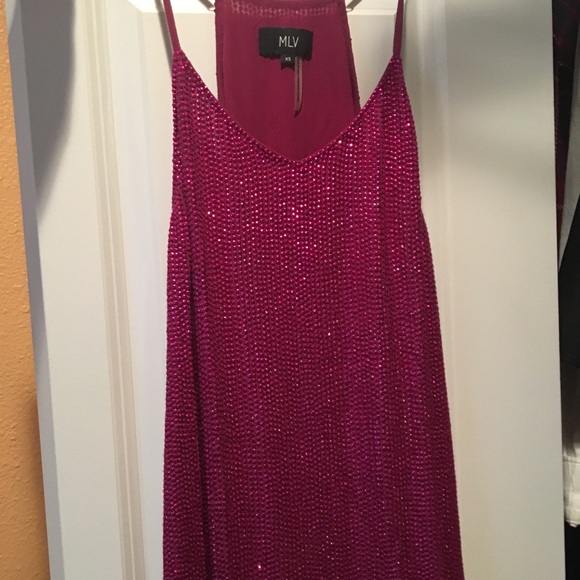 REVOLVE MLV Carmen Sequin Dress in Magenta - Picture 7 of 8